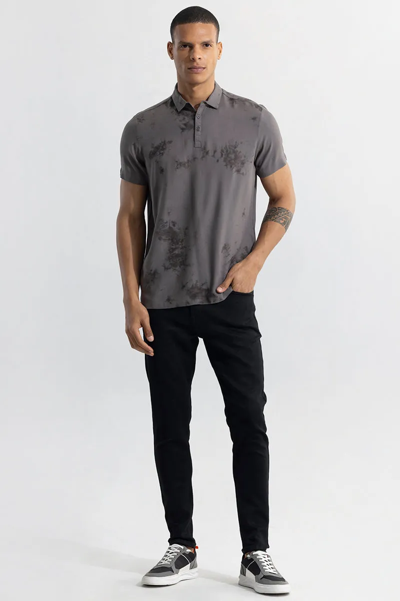 Tidal Dye Iron Grey Polo T-Shirt