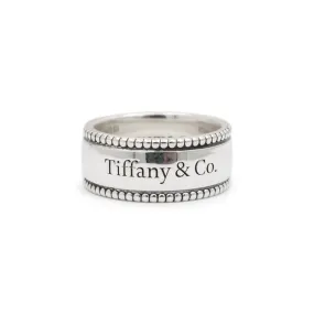 Tiffany & Co. 925 Sterling Silver Beaded Edge Wedding Band Ring