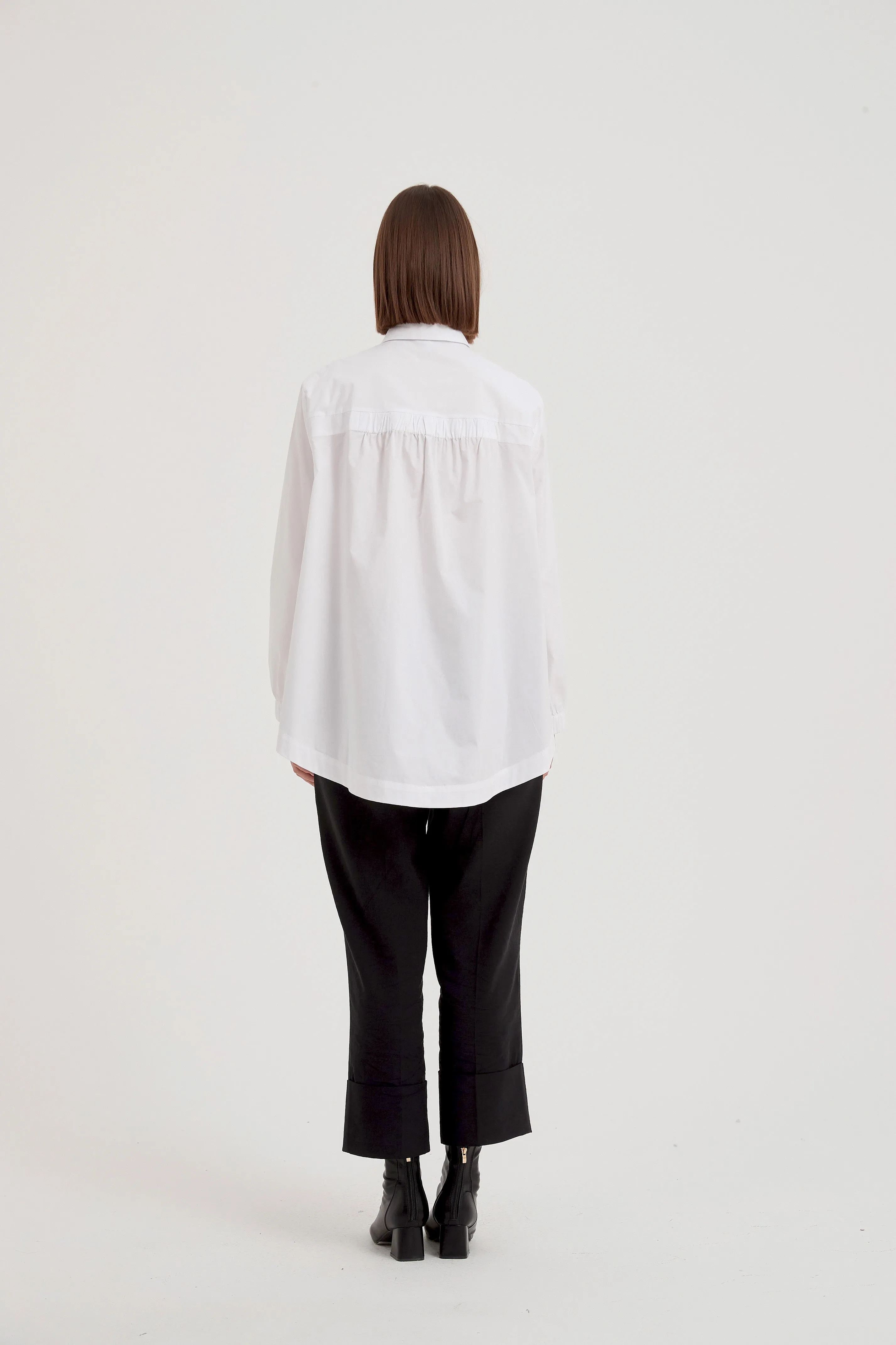 Tirelli - Elastic Front Hem Shirt - White