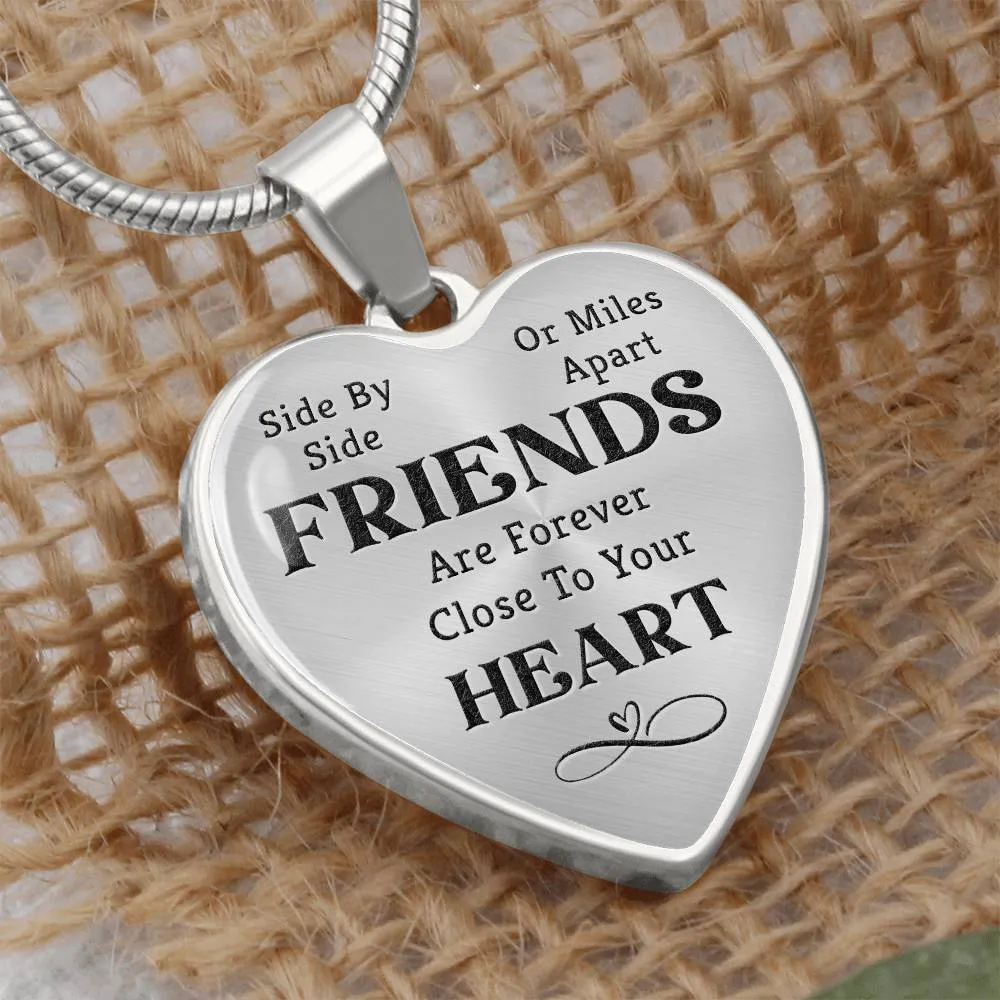 To My Best Friends Heart Necklace - Side by Side Snake Chain