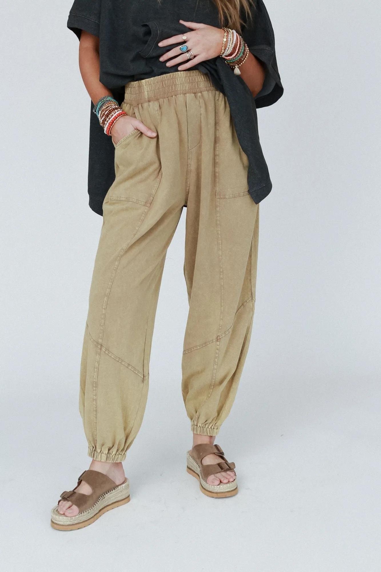 Tranquil Tide Jogger Pants - Taupe