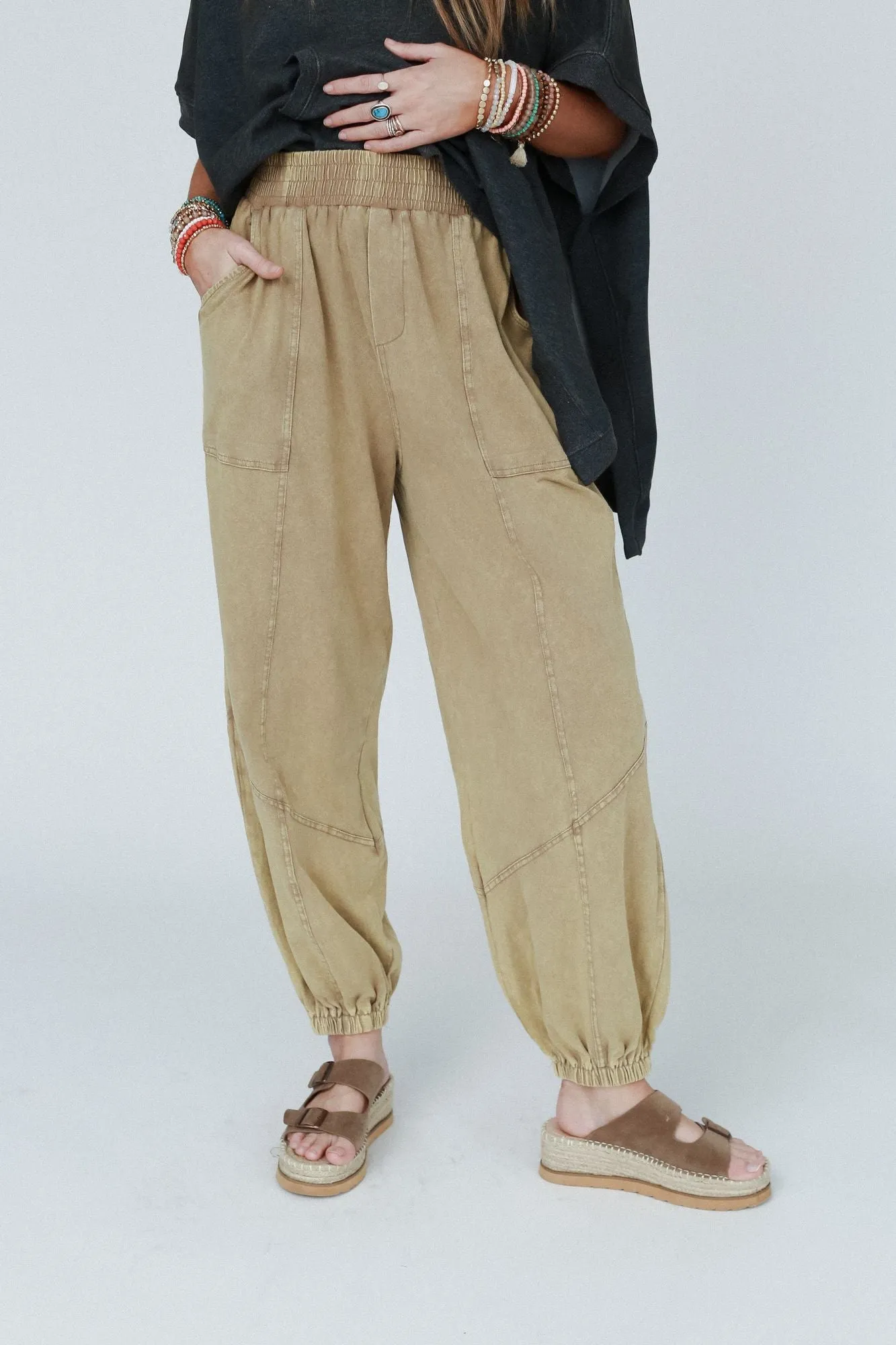 Tranquil Tide Jogger Pants - Taupe