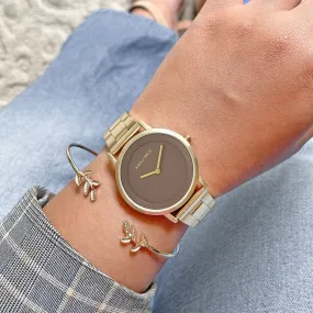 Tris Gold Watch Bracelet Stack