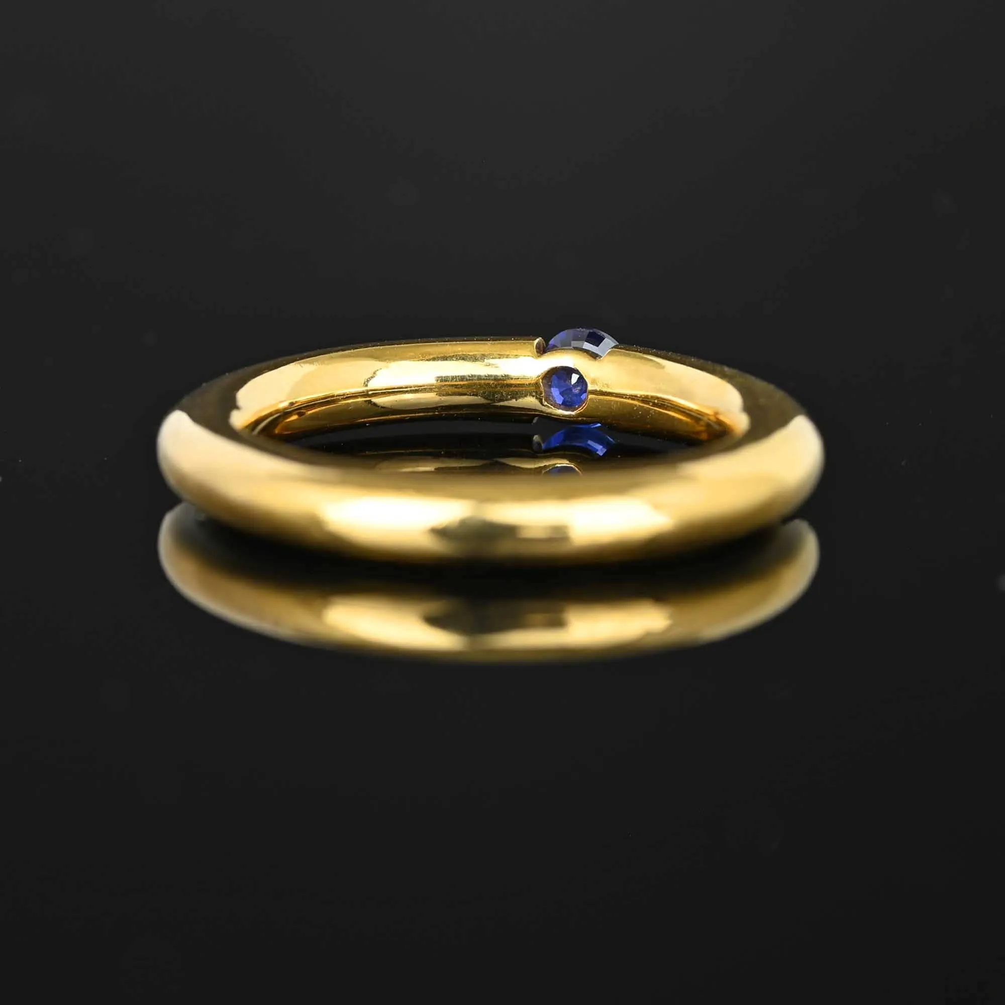 Vintage 18K Gold Donut Band Ceylon Sapphire Ring