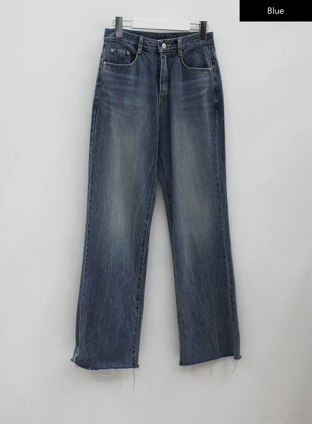 Vintage Cutted Hem Straight Fit Jeans BG19