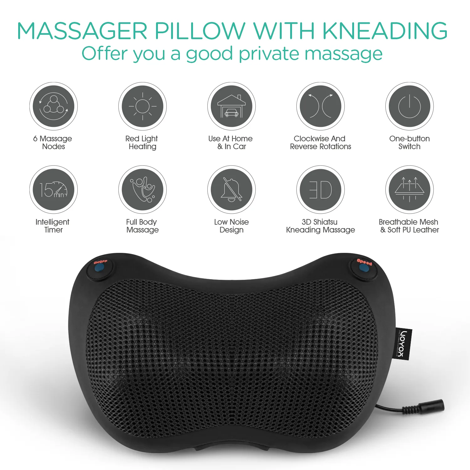 VOYOR Neck and Back Massage Pillow YZ100