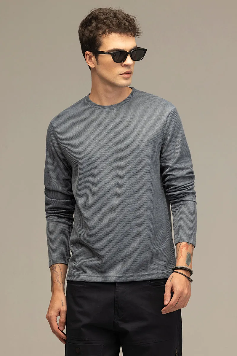 Waffle Texture Anchor Grey T-Shirt