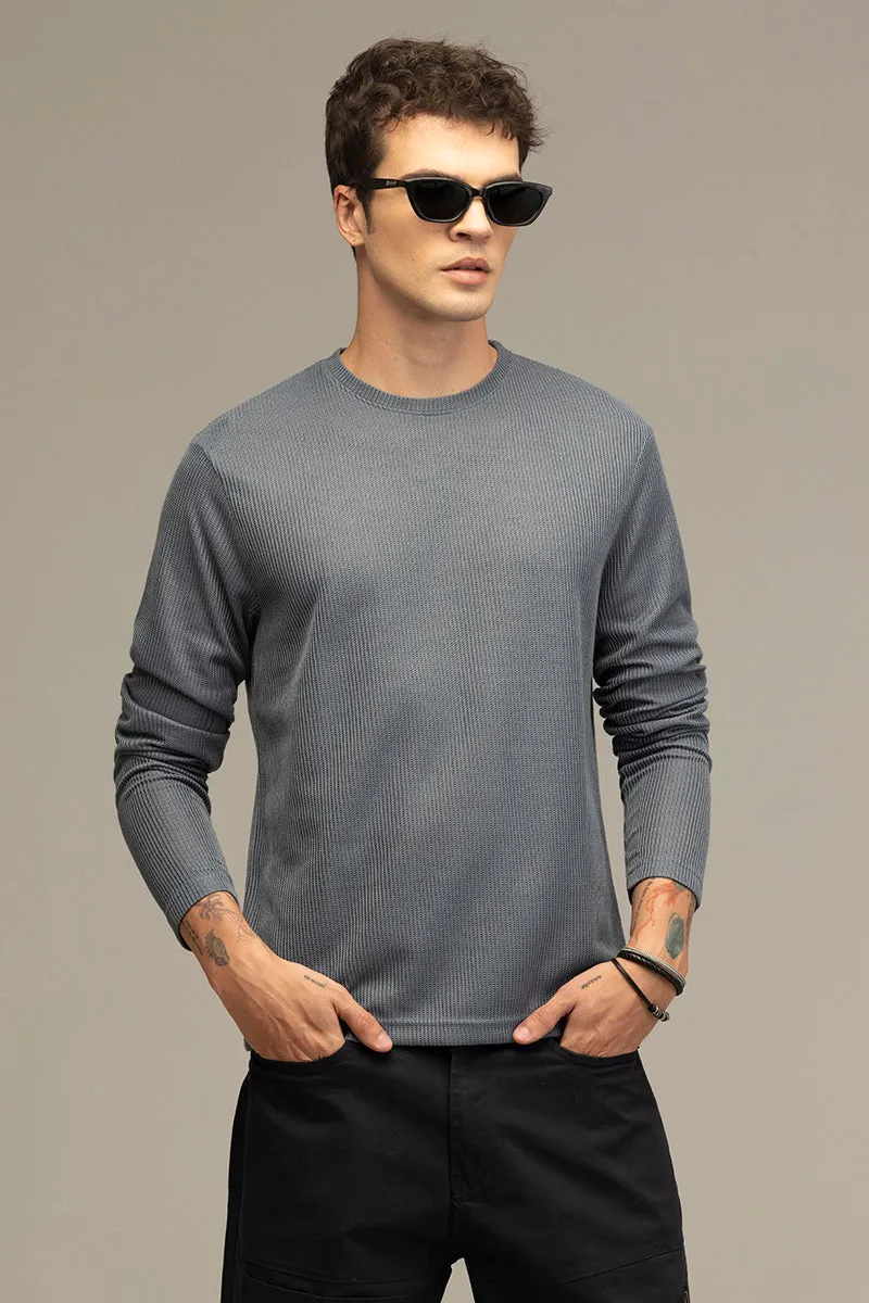 Waffle Texture Anchor Grey T-Shirt