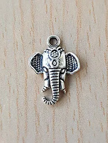 White Metal Elephant Charm