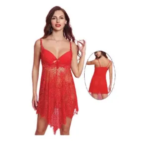 Women Hot Net Nighty Lace And Net Semi Transparent Nighty