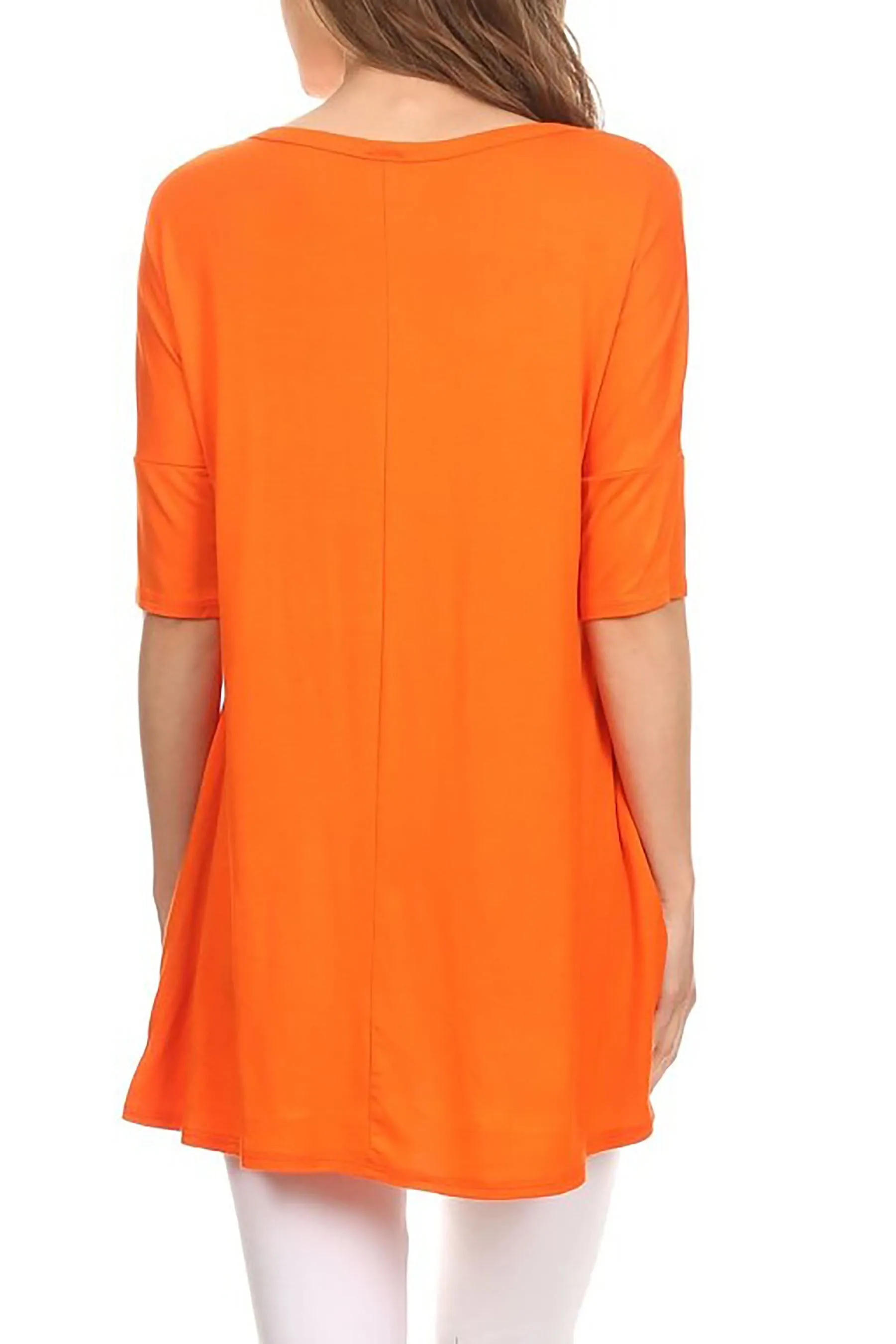 Women's Casual Short Sleeve Tunic Top With Pockets