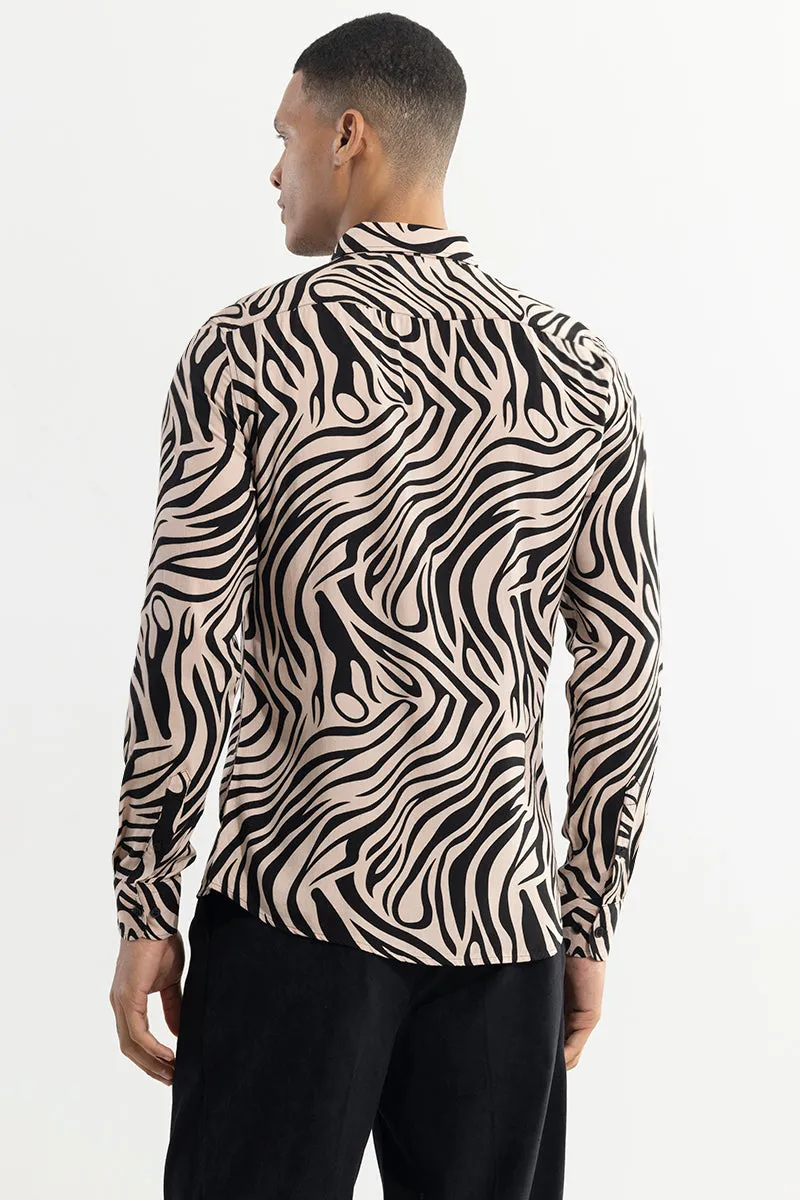 Zebra Wave Beige Shirt