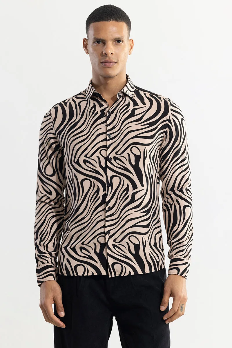 Zebra Wave Beige Shirt