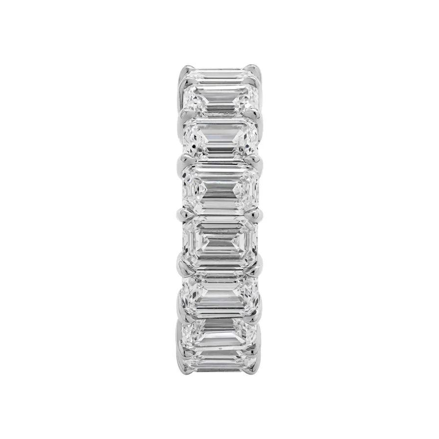 ZOE 10 Carat Emerald Cut Diamond Eternity Band in Platinum 60 pointer GIA Certified By Mike Nekta SIZE 6.5